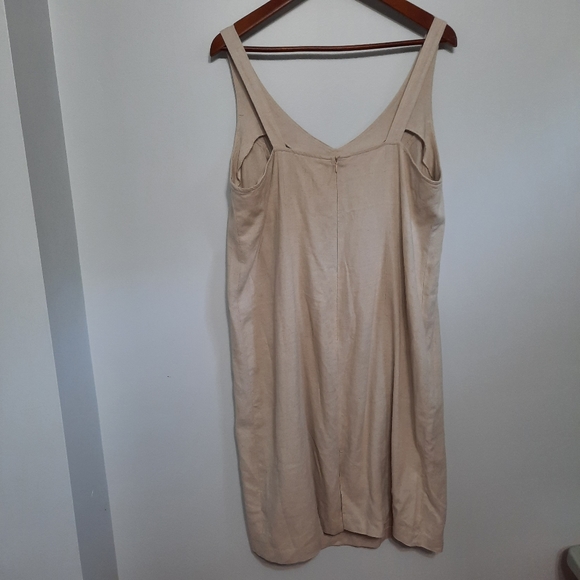 Addition Elle Ivory Linen Blend Summer Dress - Picture 4 of 7